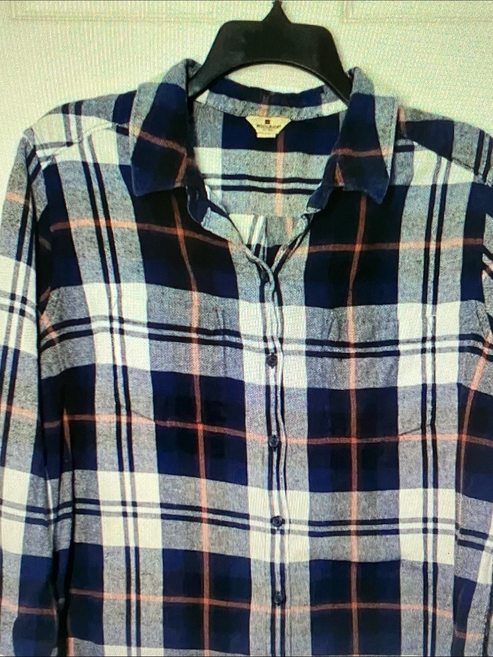 Woolrich Blue White Plaid Button-Down Shirt